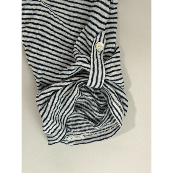 Adrienne Vittadini Top 1X Linen Striped Tunic Nautical Coastal Beach Lagenlook - Picture 7 of 12